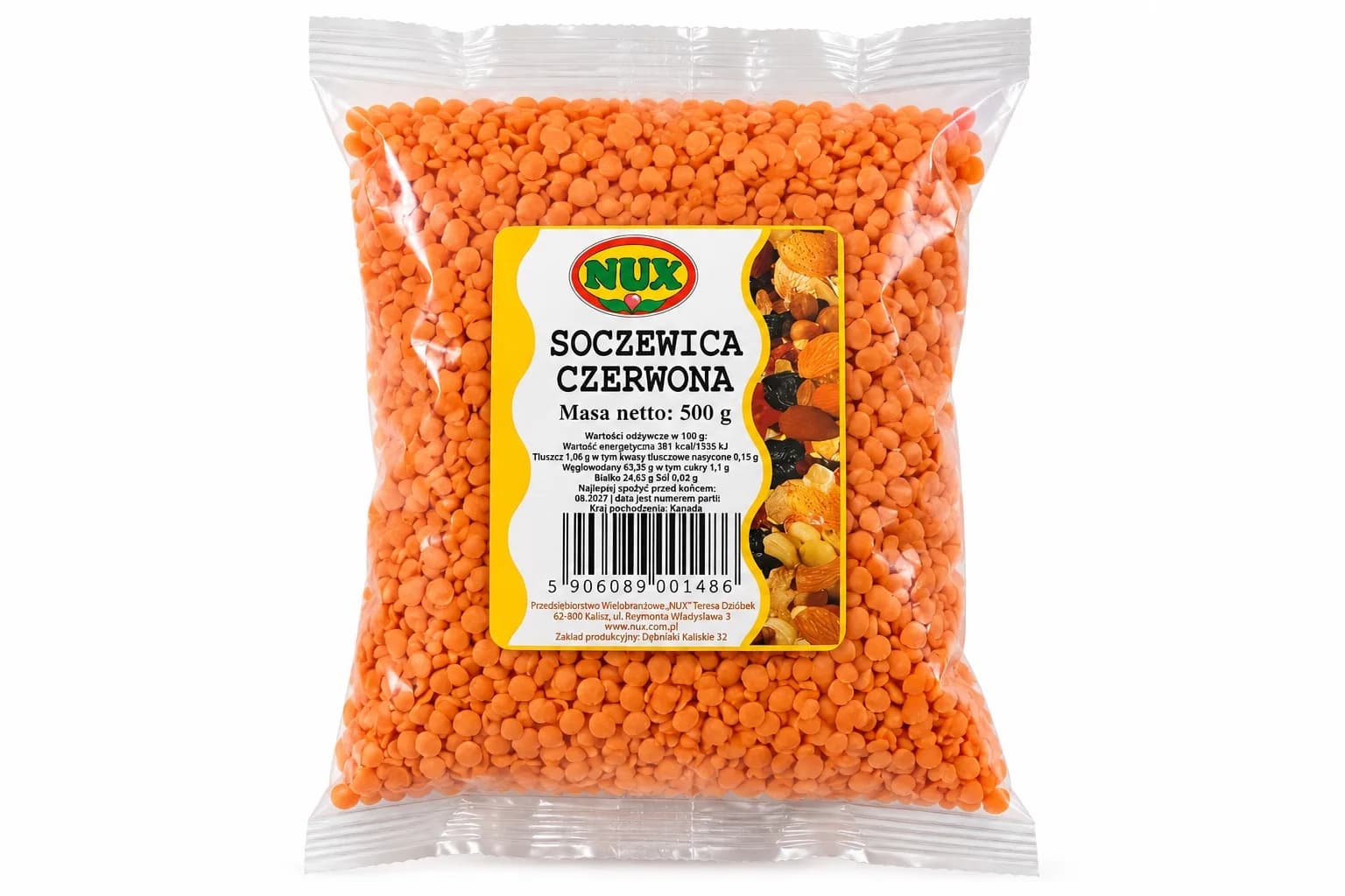 Soczewicą czerwoną NUX 500 g