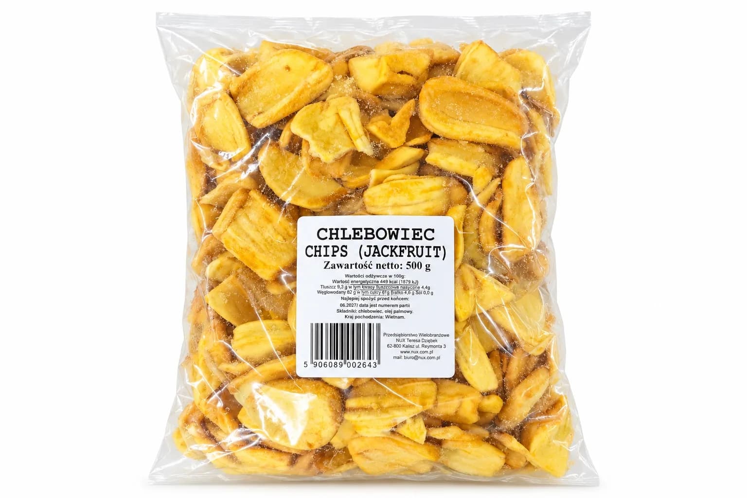 Chipsy z chlebowca (jackfruit) NUX 500 g