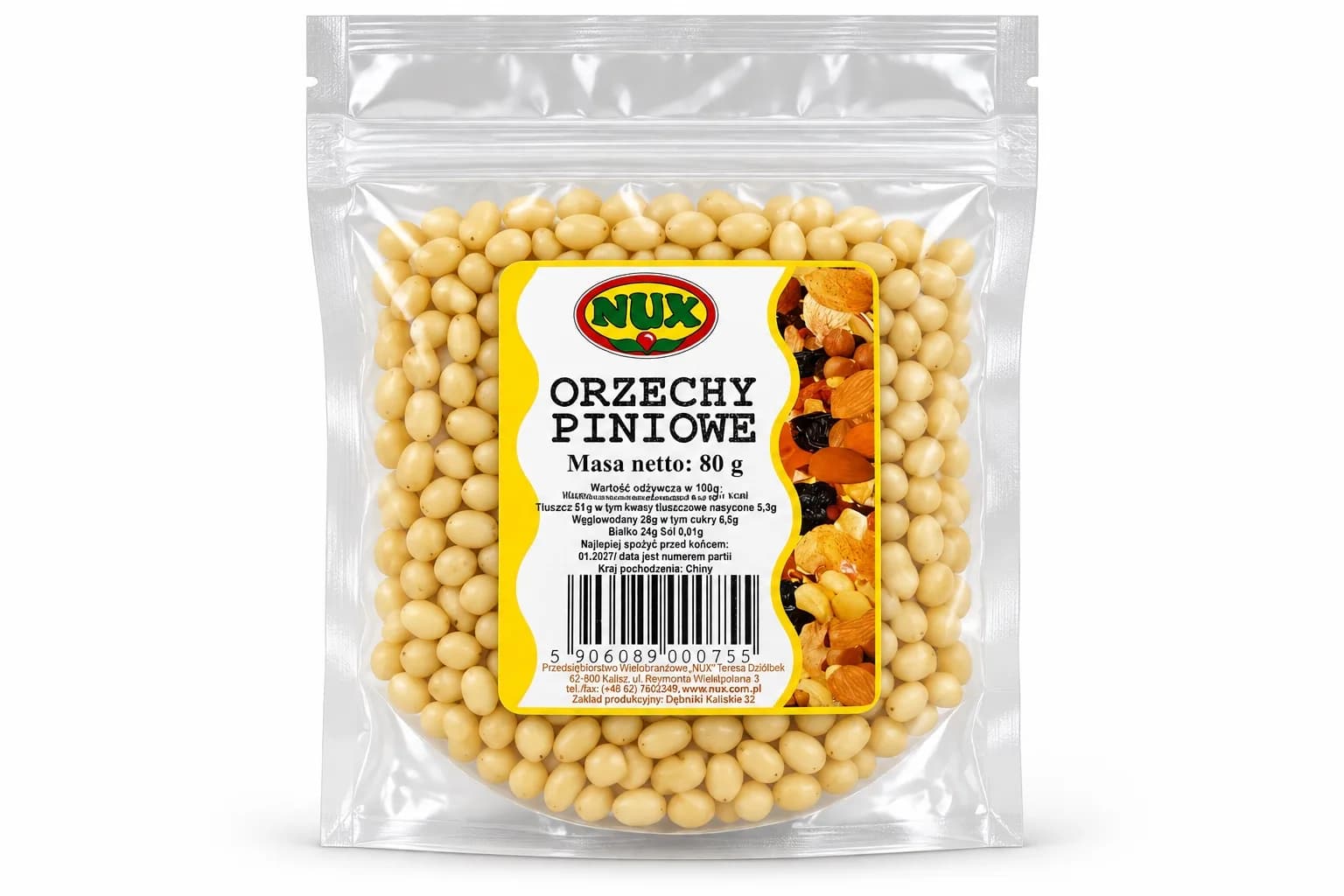Orzechy piniowe NUX 80 g