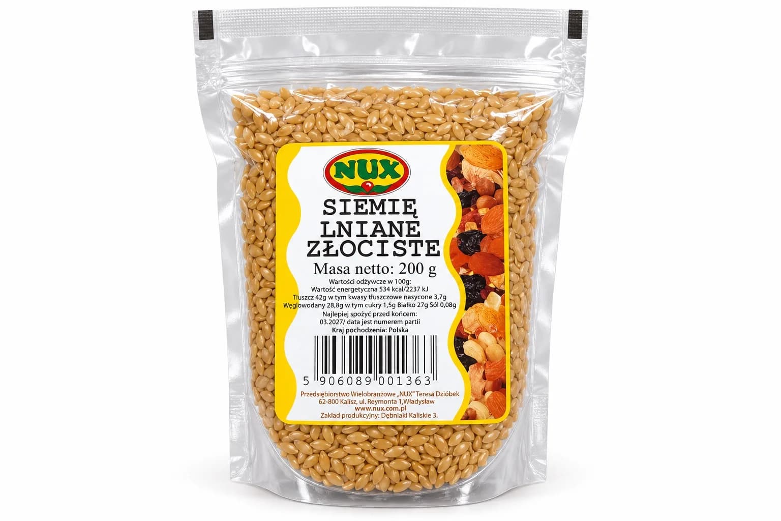 Siemię lniane złociste NUX 200 g